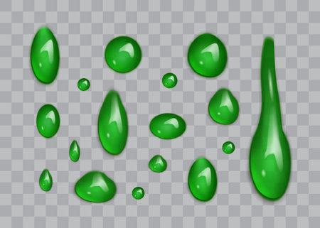 green drops isolated on dark background vectorのイラスト素材