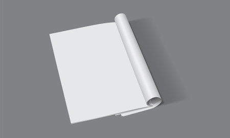 open white magazine on dark background mock up vectorのイラスト素材