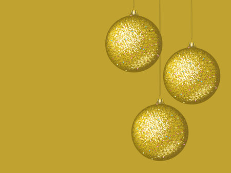 New Year's gold glass balls on a gold backgroundのイラスト素材