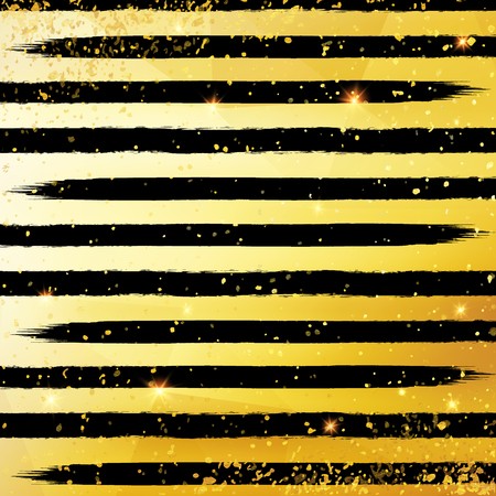Vector abstract golden glamour background with lines and strips.のイラスト素材