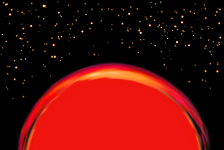 Exoplanet or extrasolar planet. Vector illustration. Universe filled with stars.のイラスト素材