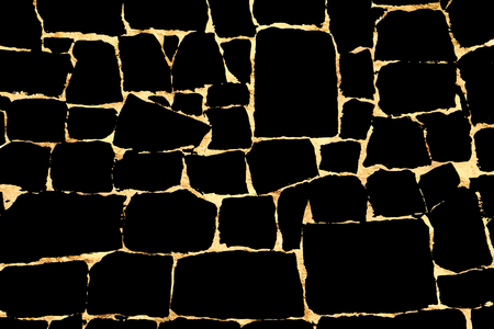 Vector grunge gold texture isolated on black. Patina scratch golden background. Vector illustration.のイラスト素材