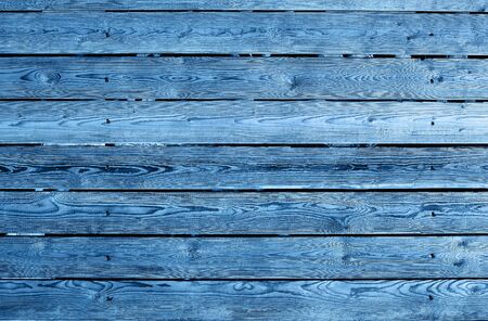 Blue wooden planks wall texture background.の写真素材