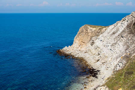 Beautiful west coast beach of Crimea with rocks.の写真素材