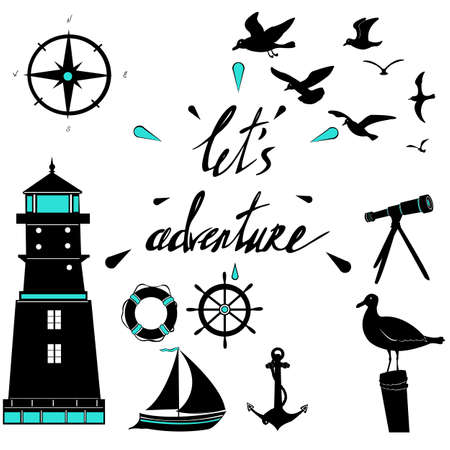 sea silhouettes.のイラスト素材