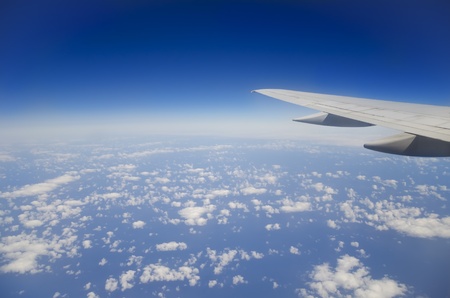 This is the view from an airplane on Clouds from above at 30000 feet