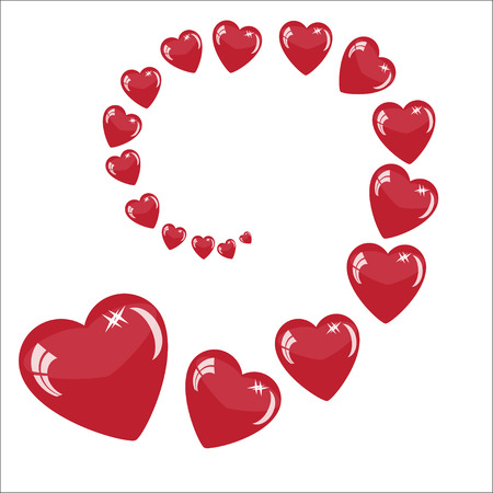 Valentine's background with many hearts isolated on whiteのイラスト素材