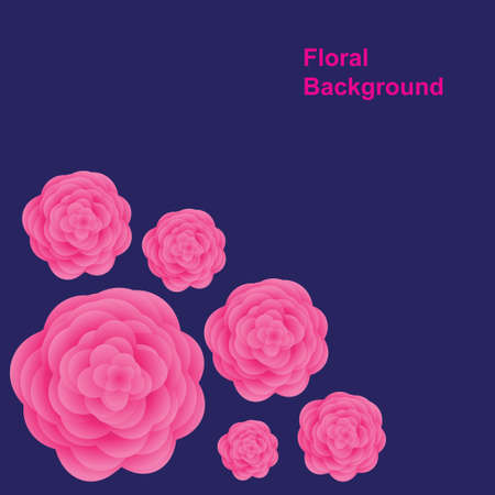 Abstract background with Pink flowers on the blue phoneのイラスト素材