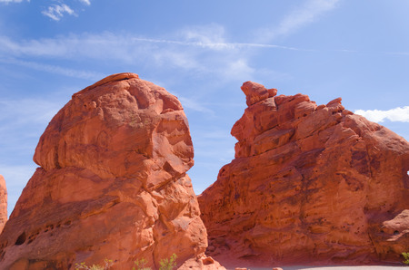 Red rocks in Valley of fire State park in Nevadaの写真素材
