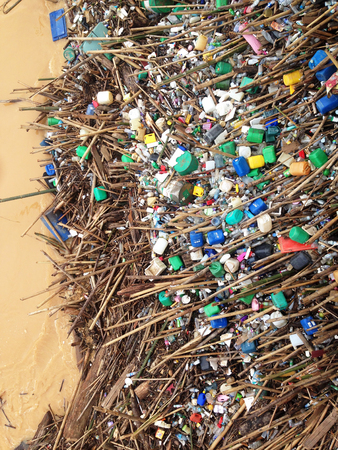 Debris from the massive big floods at Manek Urai bridge in Kelantan.