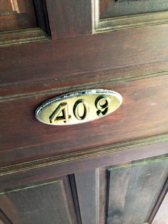 Wood door number 409の写真素材