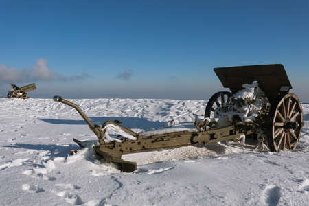 Cannons from Monte Grappa first world war memorial, Italyのeditorial素材