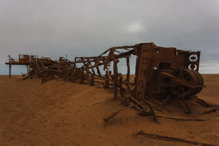 Old oil extraction station abandoned from Skeleton Coast, Namibiaの写真素材