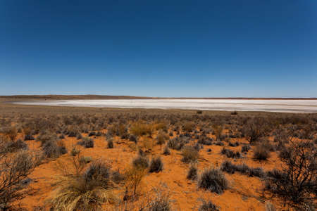 A salt lake along a South african road