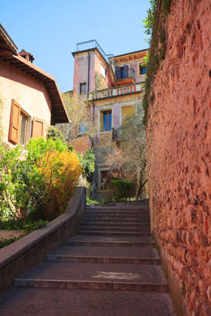 A flight of steps in Verona city, Italyの写真素材