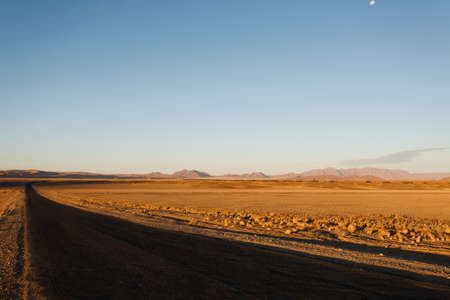 Panorama trought red dunes from Sesriem to Sossusvlei Namibiaの写真素材