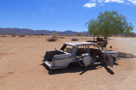 Abandoned car from Solitaire Namibiaの写真素材