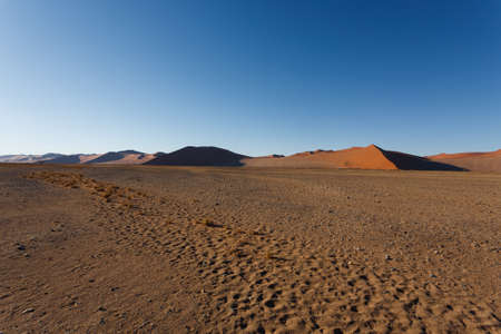 Red dunes on the road to Sossusvlei, Namibiaの写真素材