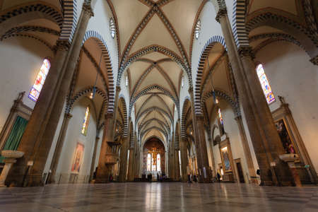 Inside view of Santa Maria Novella church, Florence, Italyのeditorial素材