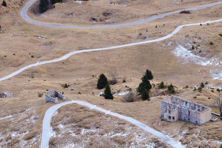 Abandoned military barracks from "Monte Grappa",Italy.の写真素材
