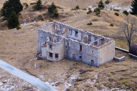 Abandoned military barracks from "Monte Grappa",Italy.の写真素材