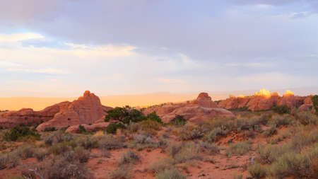 Red Desert panorama from Arches National Park, Utah, USA.の写真素材