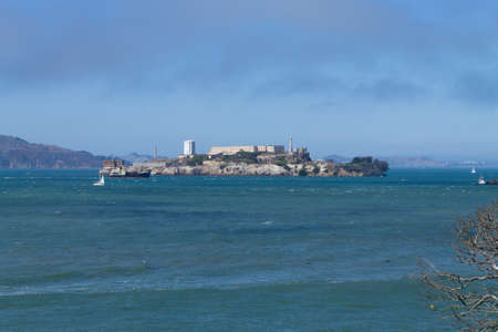 View of  Alcatraz Island in San Francisco, USA. Old jail.のeditorial素材
