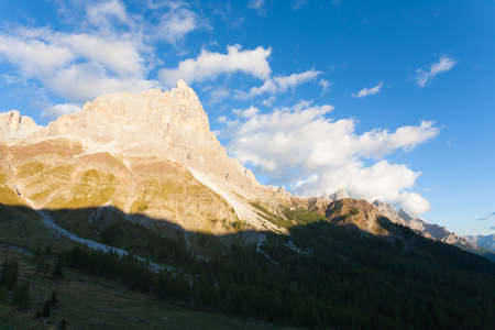 Panorama from Italian Alps from "San Martino di Castrozza". Dolomites view.の写真素材