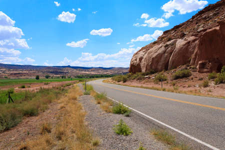 Panorama from Utah. highway through red mountains. United States of Americaの写真素材
