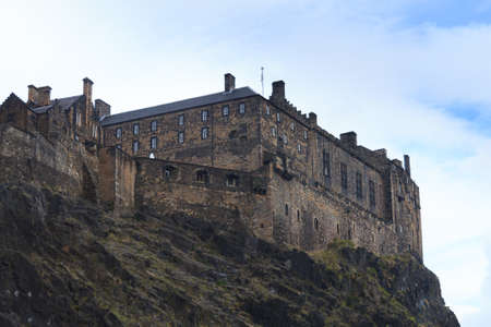 View of Edinburgh Castle, Scotland. European travel destinationsのeditorial素材