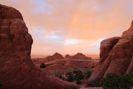 Red Desert panorama from Arches National Park, Utah, USA.の写真素材