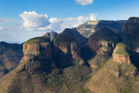 The Three Rondavels view from Blyde River Canyon, South Africa. Famous landmark. African panoramaの写真素材