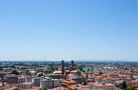 Cityscape from "Bassano del Grappa", Top view. Medieval town panorama.  Italian typical landscape.の写真素材
