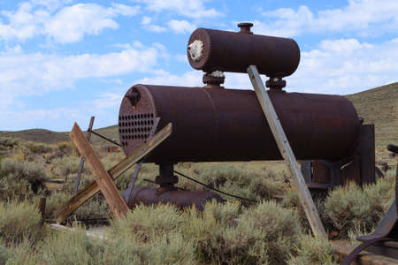 View from Bodie Ghost Town, California USA. Old abandoned mineのeditorial素材