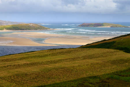 Rural scottish panorama. Erica arborea  meadows. Travel destionationsの写真素材