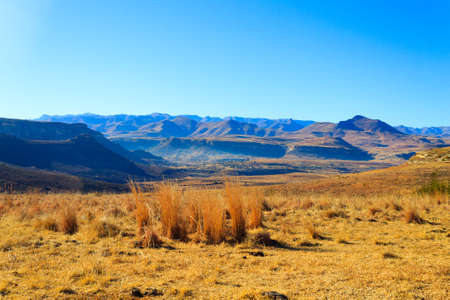 Orange Free State panorama on the road to Karoo, South Africa. African landscapeの写真素材