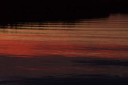 Reflection of sunset light over water from "Delta del Po", Italian panorama Beautiful sceneryの写真素材