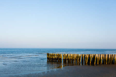 Italian coastline landscape, Boccasette beach view. Po river lagoon. Italian landmarkの写真素材