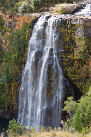 Lisbon Falls close up from Blyde River Canyon, South Africa. African landscape. Waterfallsの写真素材