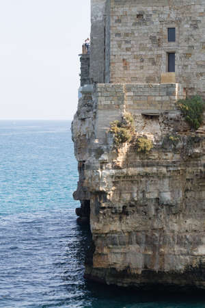 Polignano a mare view, Apulia, Italy. Italian panorama. Cliffs on adriatic seaの写真素材