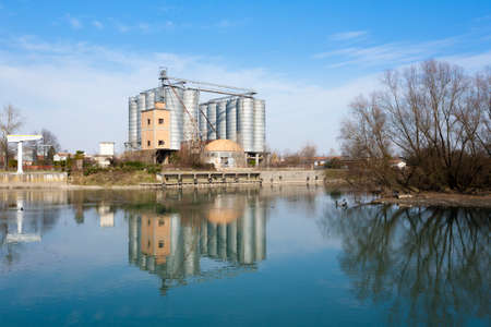 Industrial archeology along Sile river. Old abandoned factory. Italian landmark