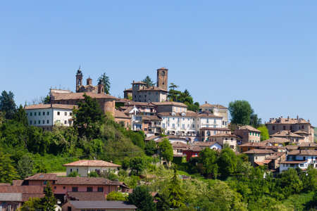 Beautiful Italian landscape. Neive town view from Langhe,Italian landmark. Unesco world heritage siteのeditorial素材