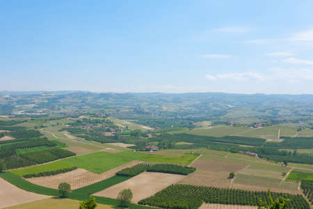 Beautiful Italian landscape. Vineyards from Langhe region,Italy agriculture. Unesco world heritage siteの写真素材