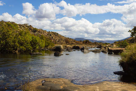 Landscape from Blyde River Canyon along the road to Graskop. South African panorama. Rural panoramaの写真素材