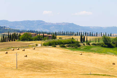 Tuscany hills landscape, Italy. Rural italian panorama.の写真素材