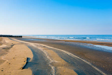 Italian coastline landscape, Boccasette beach view. Po river lagoon. Italian landmarkの写真素材