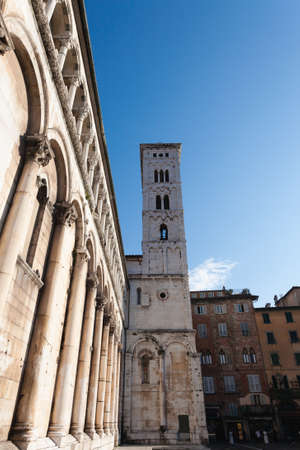 Church of San Michele. Lucca landmark. Italian panorama, Tuscany, Italyの写真素材