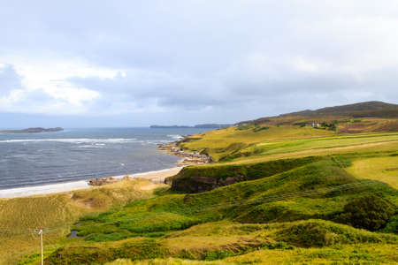 Rural scottish panorama. Erica arborea  meadows. Travel destionationsの写真素材