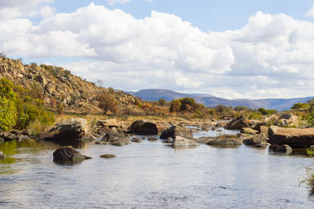 Landscape from Blyde River Canyon along the road to Graskop. South African panorama. Rural panoramaの写真素材
