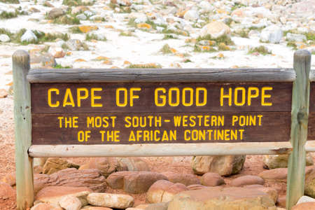 Cape of Good Hope sign, South Africa. African landmark.の写真素材